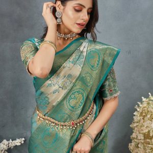 Woven Design Zari Dharmavaram Saree